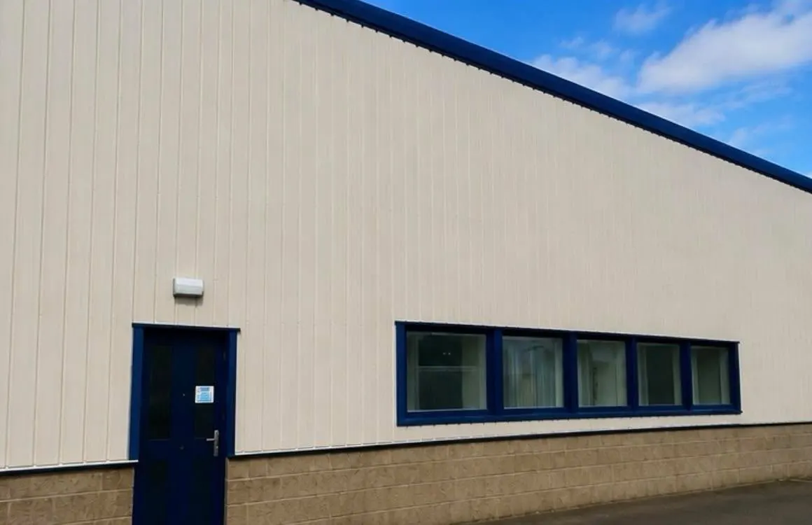 Commercial building after soft washing